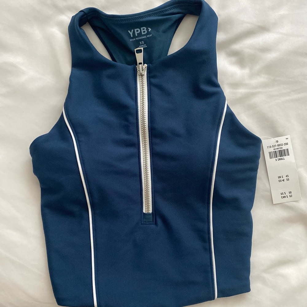 NWT YPB SculptLux Zip-front Scuba Slim Tank - Navy